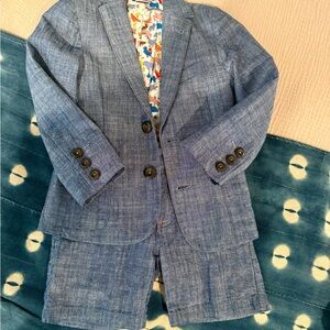 3T Mini Boden Chambray Suit